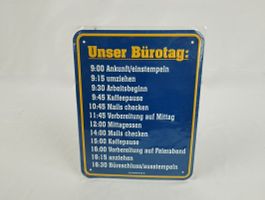 RAHMENLOS "Unser Bürotag" Blechschild