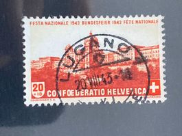 Schweiz 1943 Pro Patria 20 Vollstempel LUGANO 1 20.VIII.43