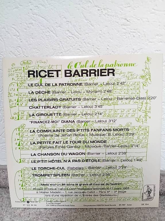 Dischi in vinile: Ricet Barrier "Le Cul de la Patronne" – Usato da Biel/Bienne venduto da sli_679k 2