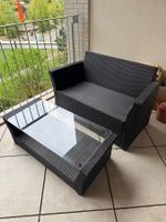 Garten-Lounge Sitzbank + Tisch