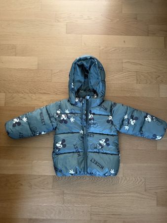 Kinder Winterjacke Mickey Mouse grün Grösse 92