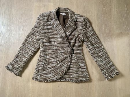Brauner Blazer, Gr. XS, Tweed-Optik