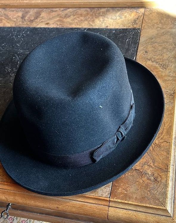 Chapeau Cloche Vintage En Raphia - Taille 48 Cm (tour De Tête) - Couleur Taupe - Occasion Bon état