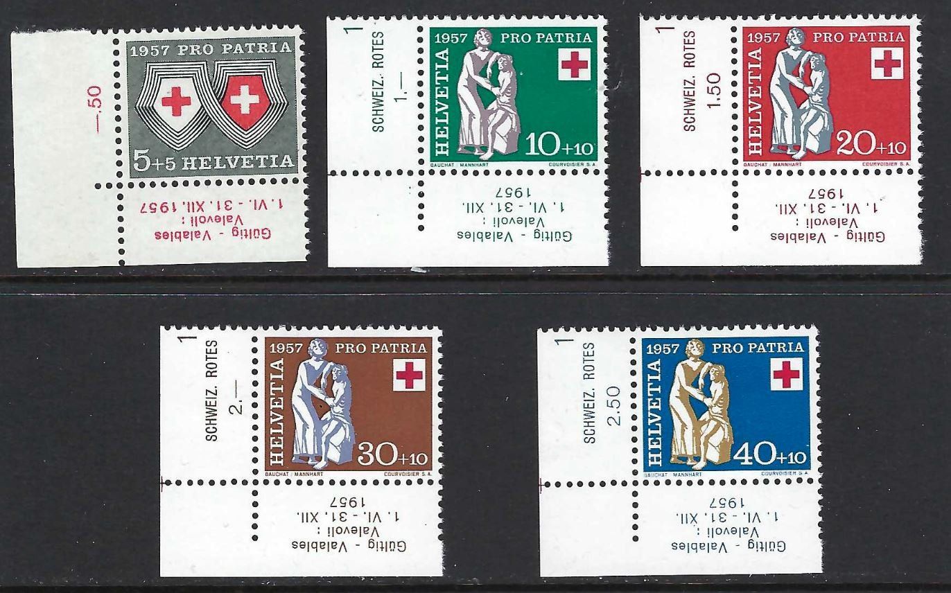 Tutti i francobolli: Pro Patria 1957 mit Links Ecke Tabs – Usato da PRANGINS venduto da Dorp