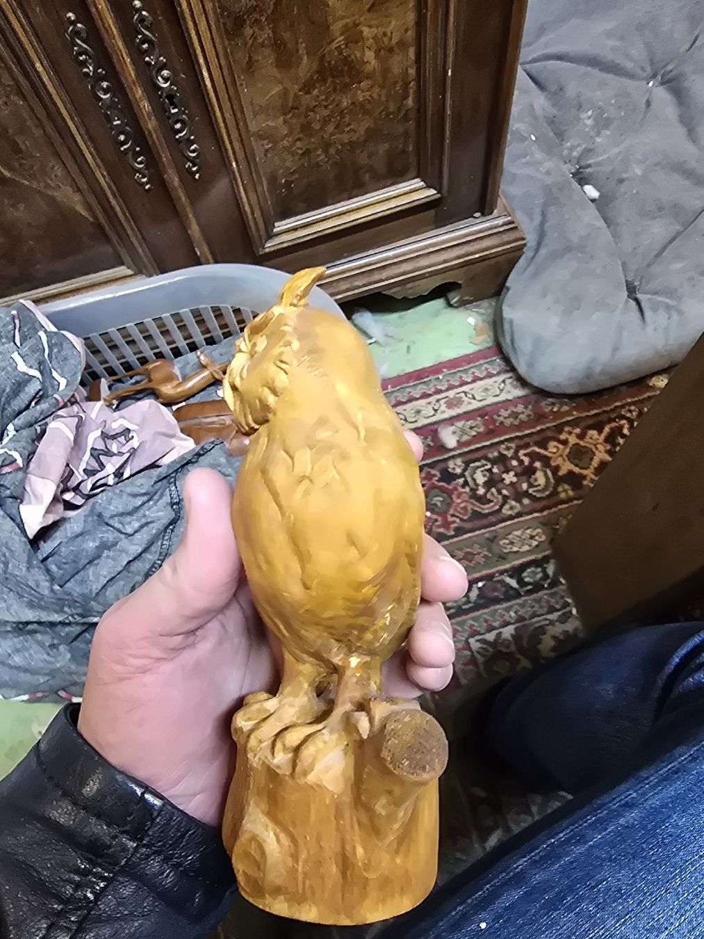 Figuren: Holz Eule, Handgeschnitzt 18cm (DR) – Gebraucht aus Rorschach von TimelessTrading 4