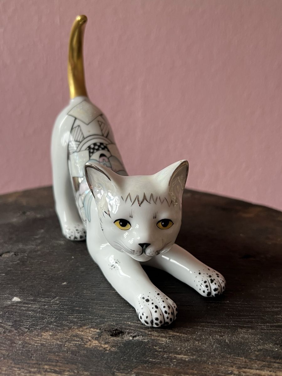 Figuren: Porzellan-Katze, Handbemalt – Gebraucht aus Zürich von juergarno 1