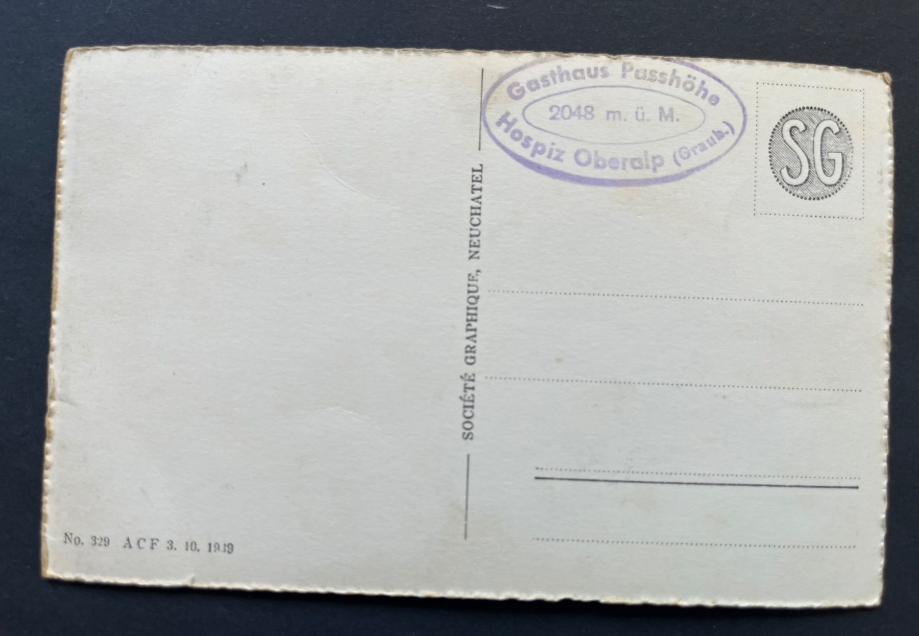Cartes postales: Gasthaus Oberalp-Passhöhe, Oldtimer Auto, ca. 1950 – D'occasion à Ostermundigen par DaxKarten-75 1