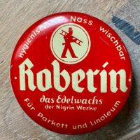 Kleine alte Blechdose ROBERIN Edelwachs Probedose 4 cm