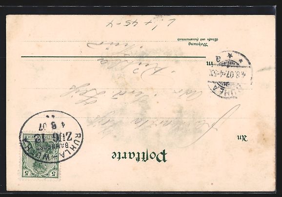 Cartoline postali: Litho Arnstadt, Turner krönt eine Büst – Usato da Berlin venduto da bartko-reher 1