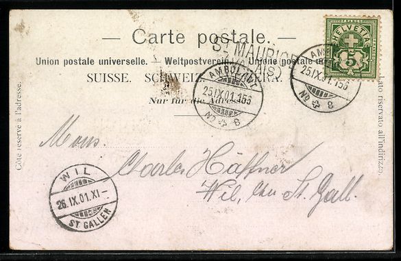 Ansichtskarten: Litho Bouveret, Chalet de la Forêt – Gebraucht aus Berlin von bartko-reher 1