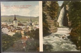 BE 208 Souvenir Bienne + les Gorges Biel Taubenloch 1912