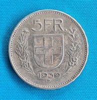 Münze Fünf Franken 1939