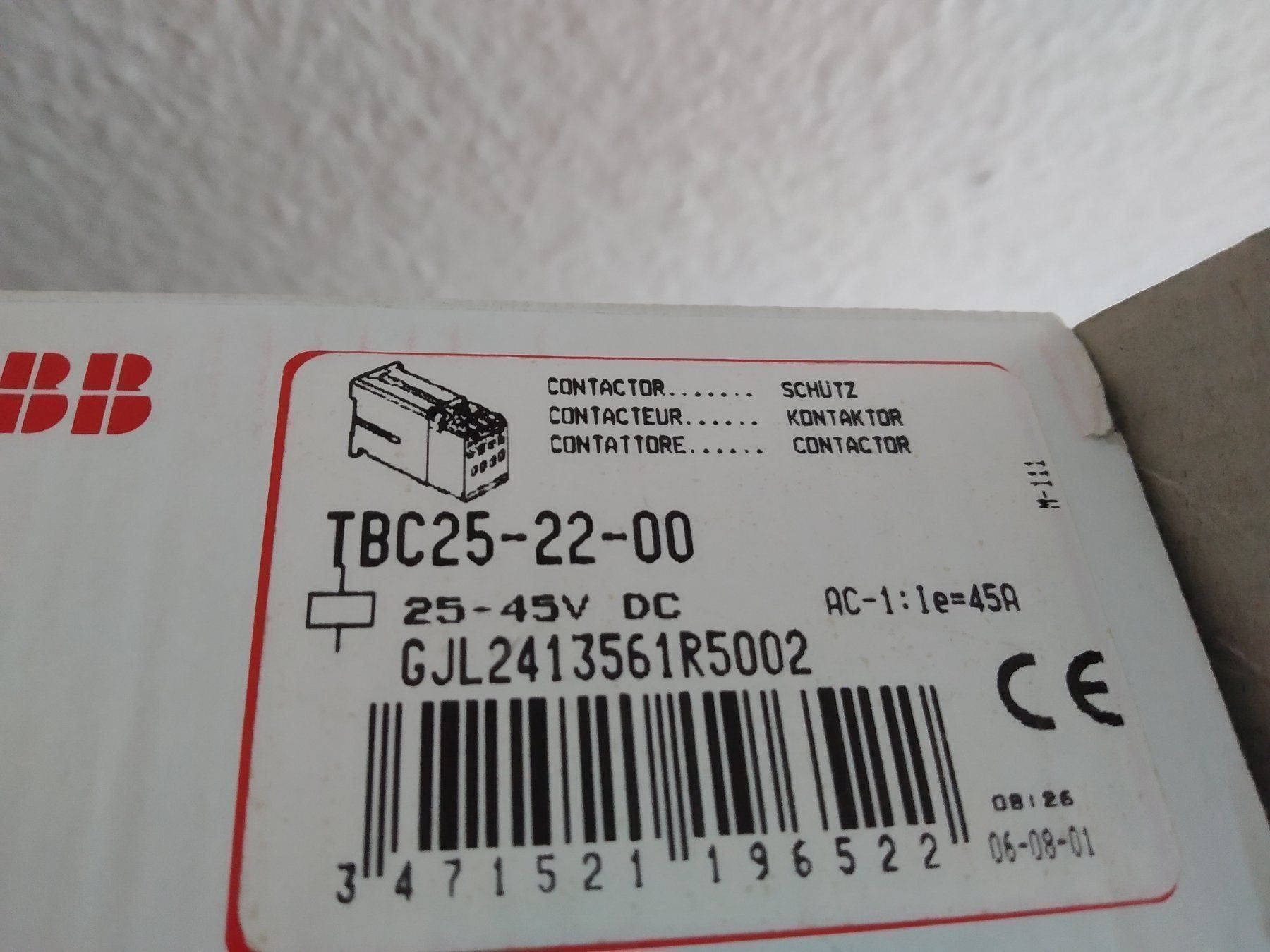 Gabbie, trasporto & Sicurezza: ABB TBC25 - 22 - 00 Schütz, NEU – Nuovo e nell'imballaggio originale da Döttingen venduto da Schlei 1