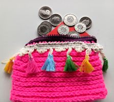 Mini Zip Coin Purse / MakeUp / XYZ Bag **NEON **neu