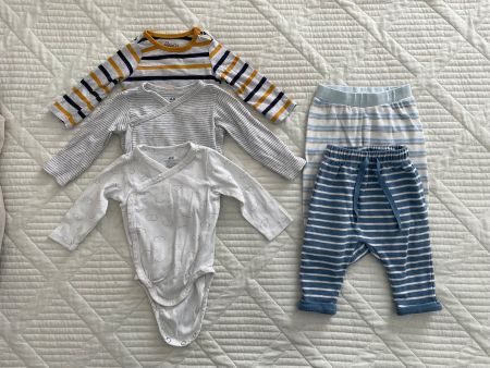 Gr.62 3er Baby Body H&M Hose Set Sommer