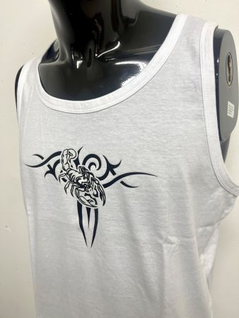 2 Tanktop Men Gr. S weiss mit Magic Color Effekt, Skorpion