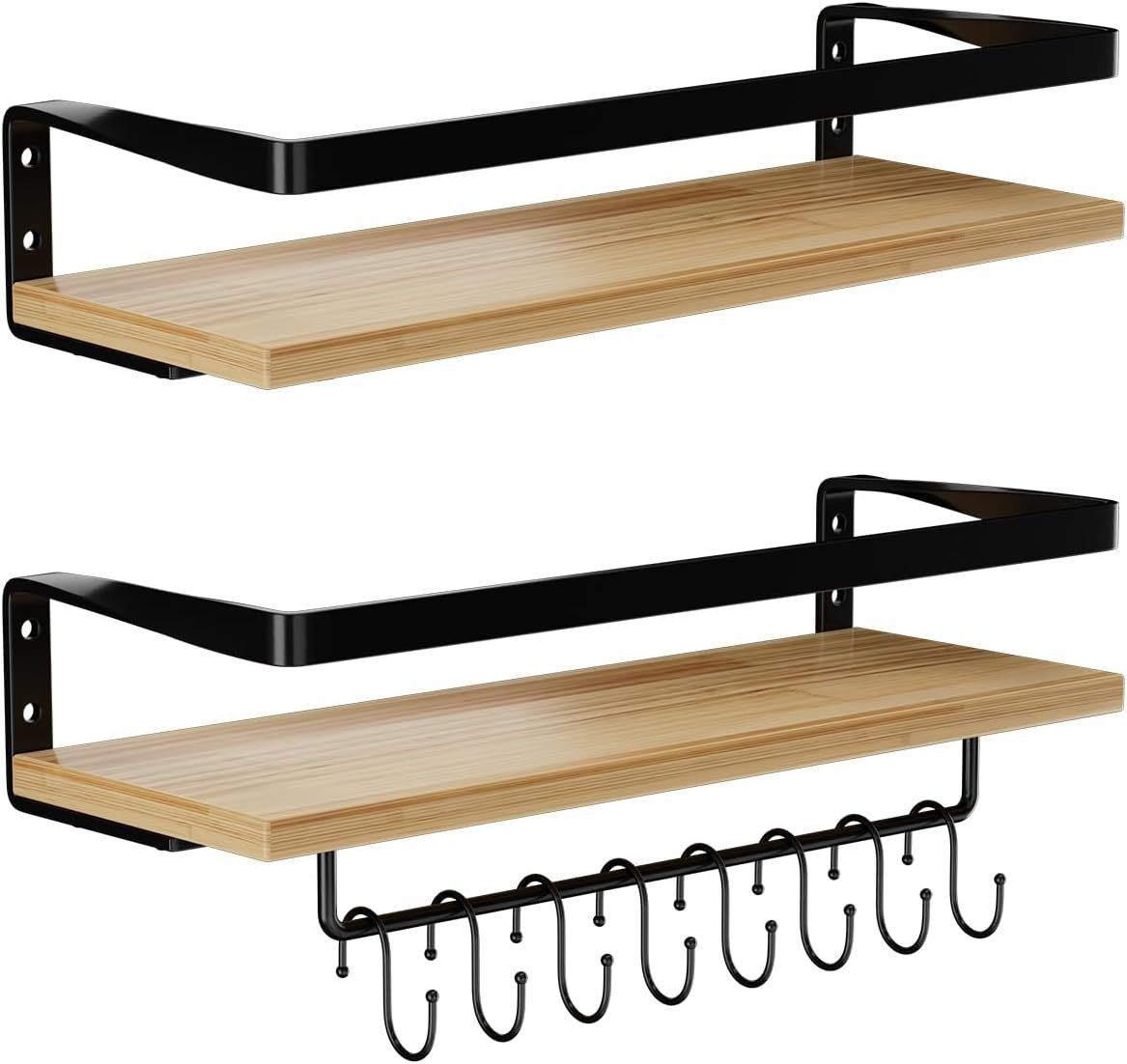 Scaffali: Wandregal Holz 2er Set mit Handtuchhalter braun – Nuovo e nell'imballaggio originale da Dietikon venduto da Abverkauf10