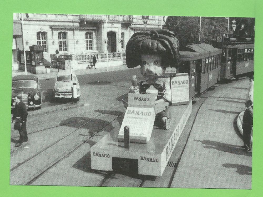 Cartoline postali: Banago Werbung Tram  SBB Basel – Usato da Zürich venduto da t24_de