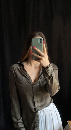 olive green button up shirt
