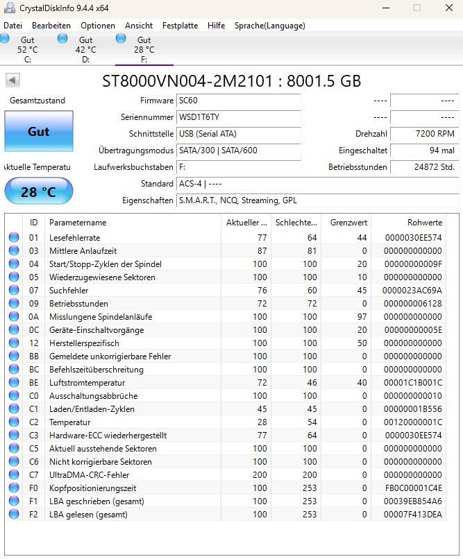Seagate Disques durs: 8TB HDD Seagate Ironwolf NAS – D'occasion à Künten par Thozogg 3
