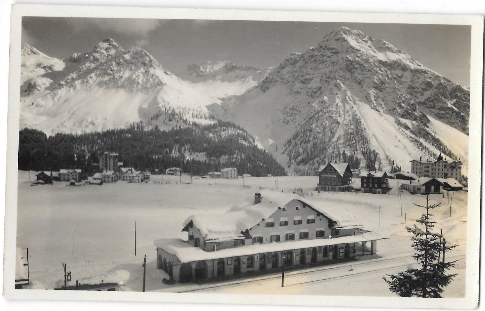 Cartoline postali: Arosa Bahnhof im Winter – Usato da Olten venduto da clotaldi