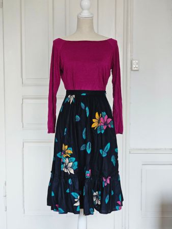 Vintage Rock Blumen Rüschen Gr. M/L