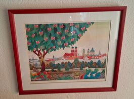 Horak Pavel, Frühling, englischer Garten, München, Litho