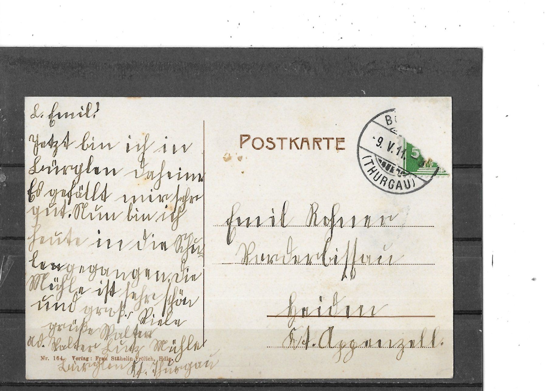 Cartoline postali: TG Bürglen 1911 – Usato da Schocherswil venduto da Wilare 1