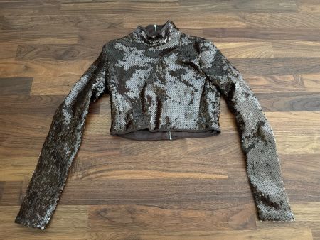 David Koma Pailletten Crop Top Gr. 38 UK12 Festlich Glänz...