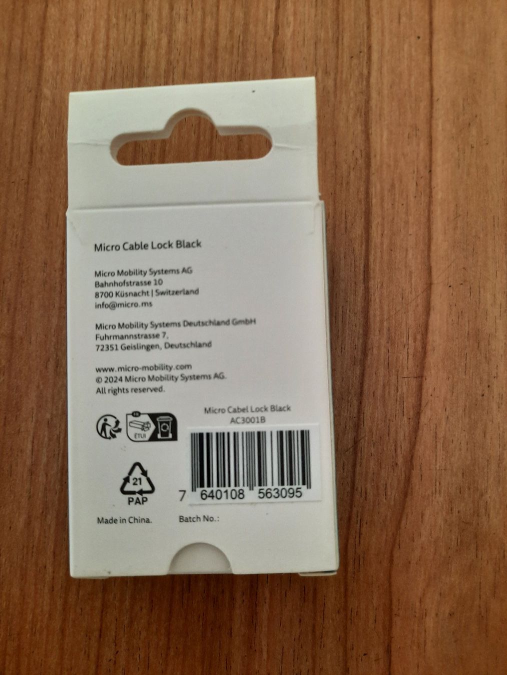 Lucchetti: Micro Kabelschloss, neu & originalverpackt, schwarz – Nuovo e nell'imballaggio originale da Ibach venduto da urs_sl5h 1