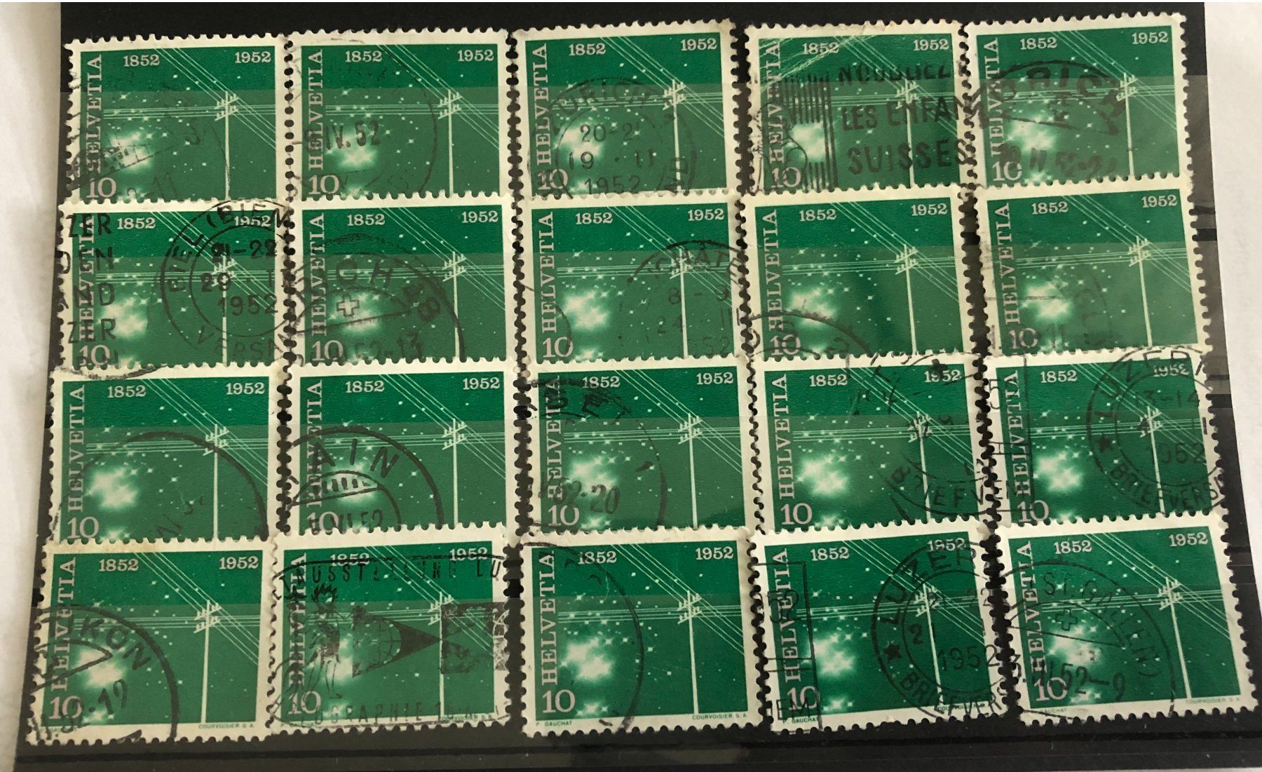 Tutti i francobolli: Nr.310 Steckkarte mit Stempel – Usato da Aarau venduto da Billa007