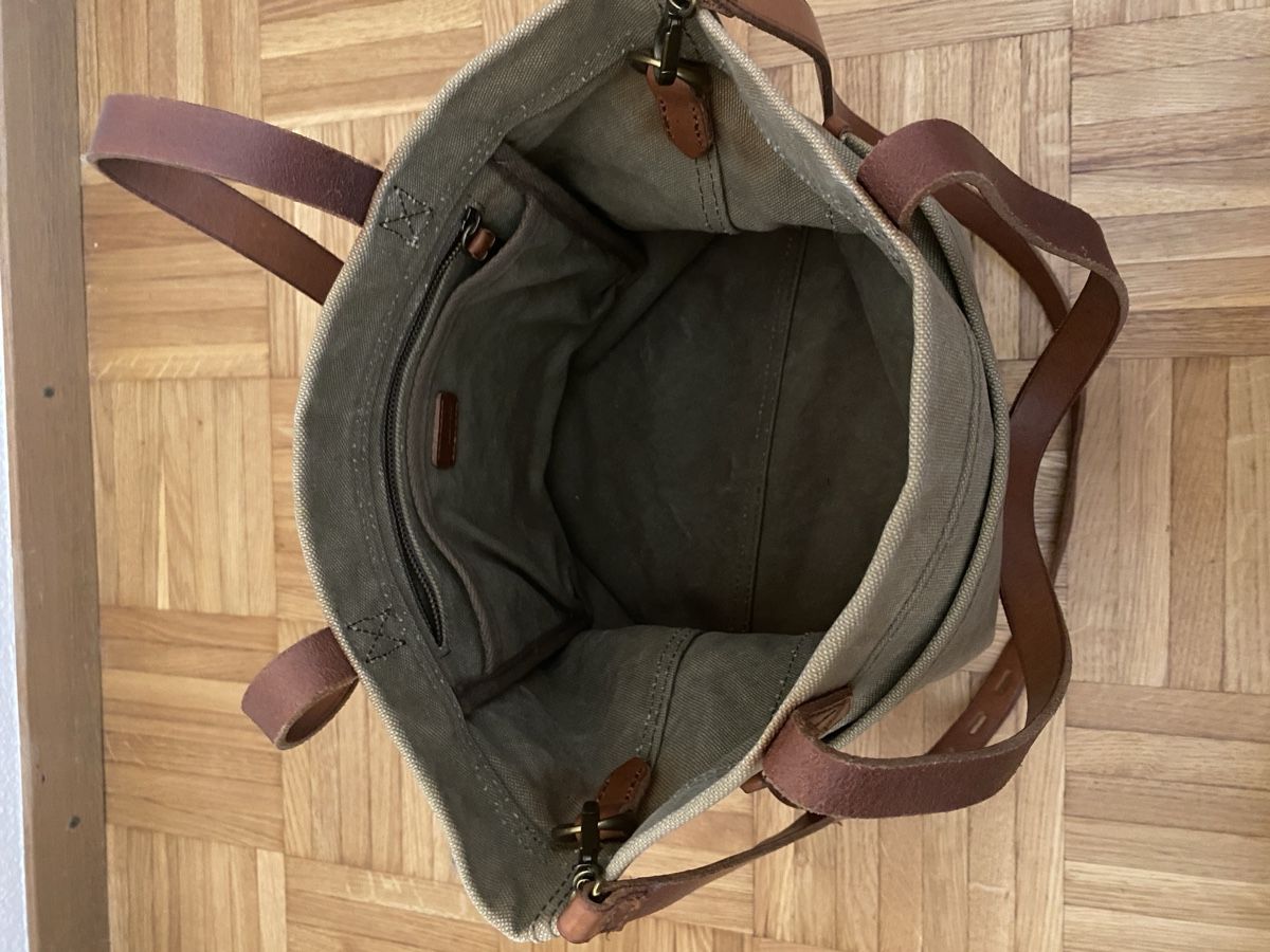 Borse da donna: Sac cabas toile et cuir kaki – Usato da Onex venduto da AlisonH 2