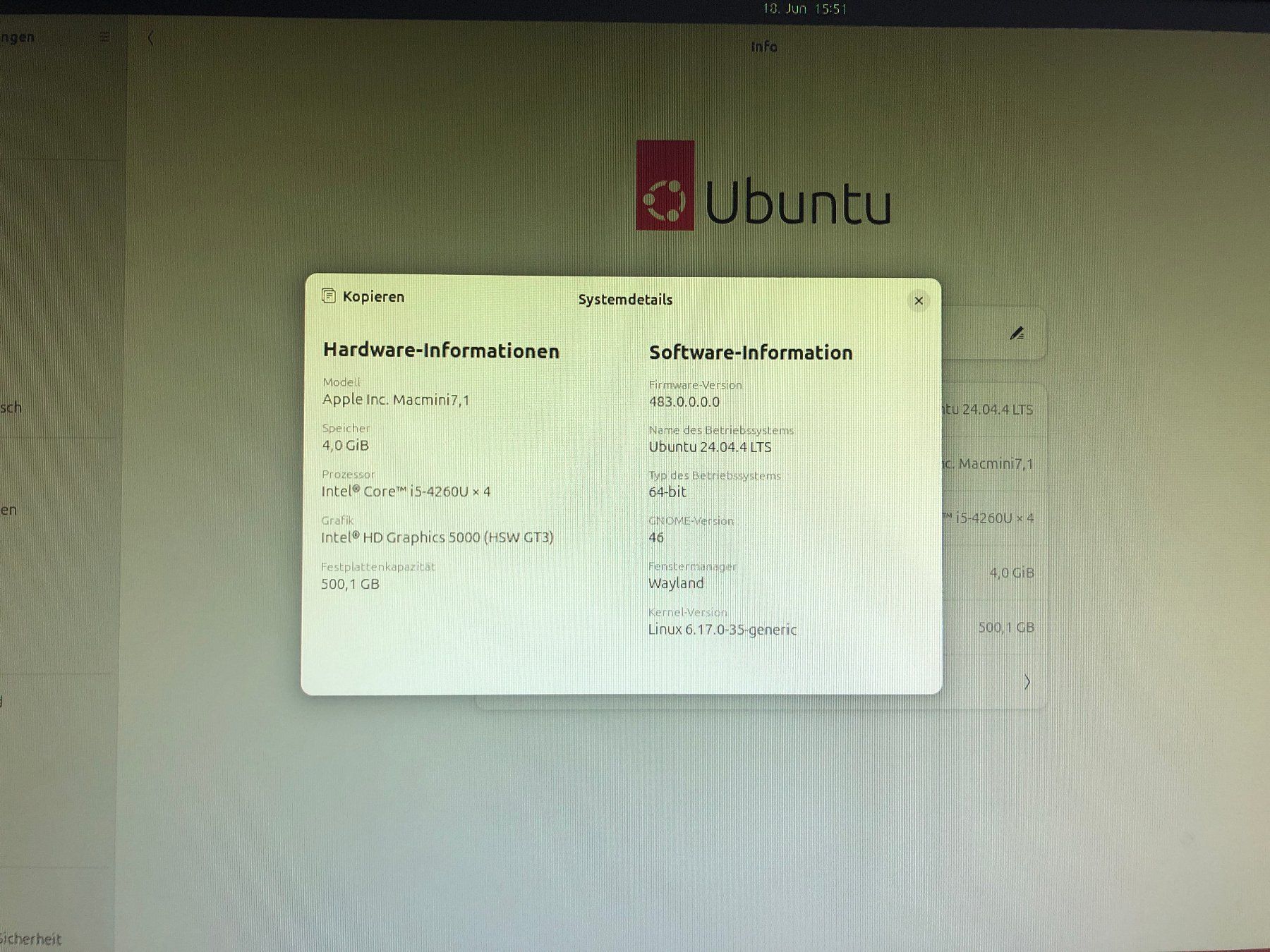 Apple PC: Mac Mini Intel i5 mit Linux Ubuntu – Usato da Riehen venduto da flohropax 3