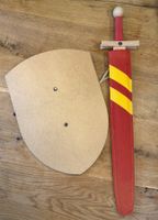 VAH Ritterset rot - Holzschwert mit Scheide und Schild