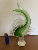 Glasfigur Fisch grün mit Sockel H:27cm (740g) guter Zustand