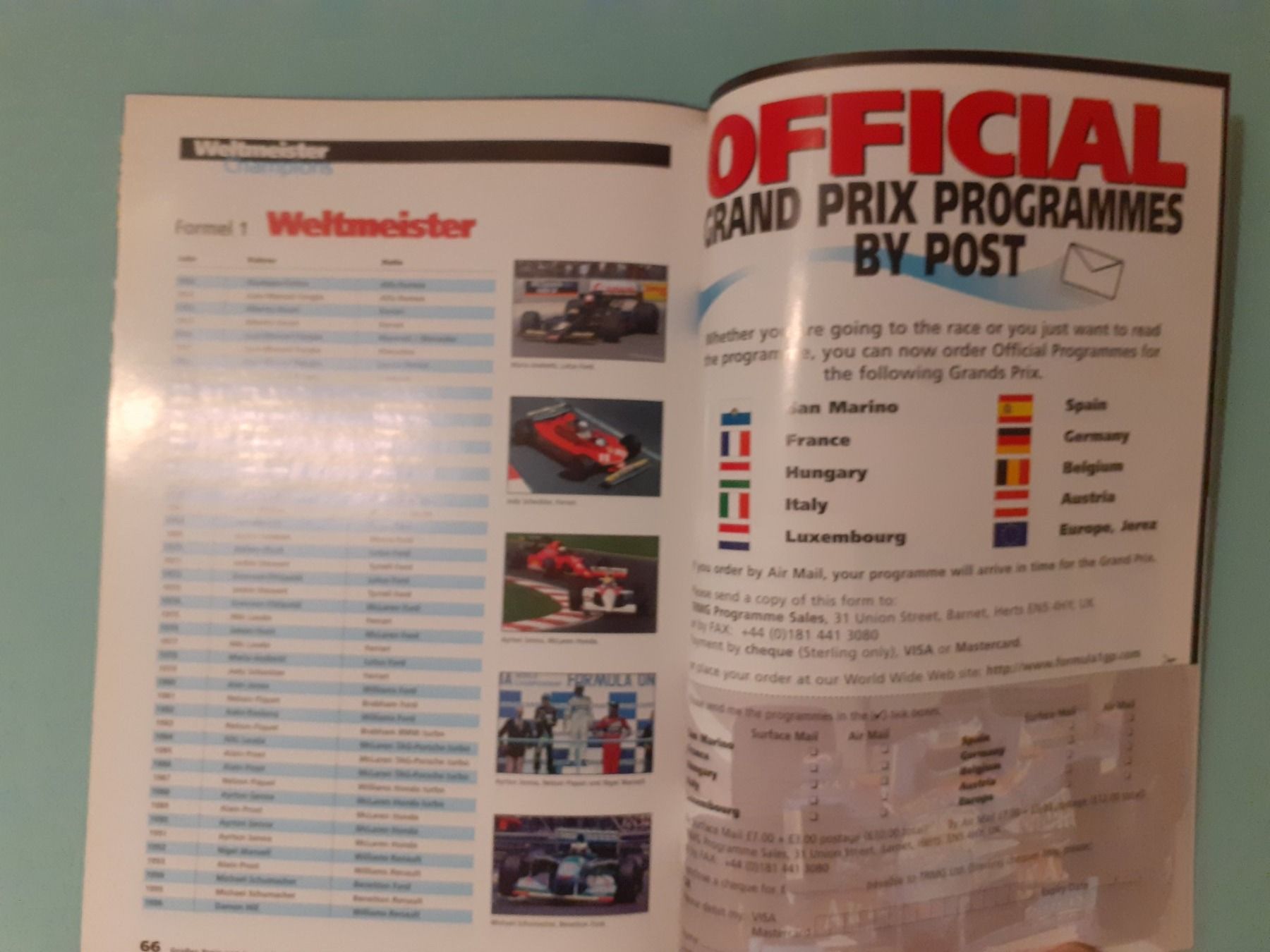 Riviste & Magazine: Programmheft Formel 1 GP Luxemburg "Nürburgring" 1997 – Usato da Aarburg venduto da Hktm 6