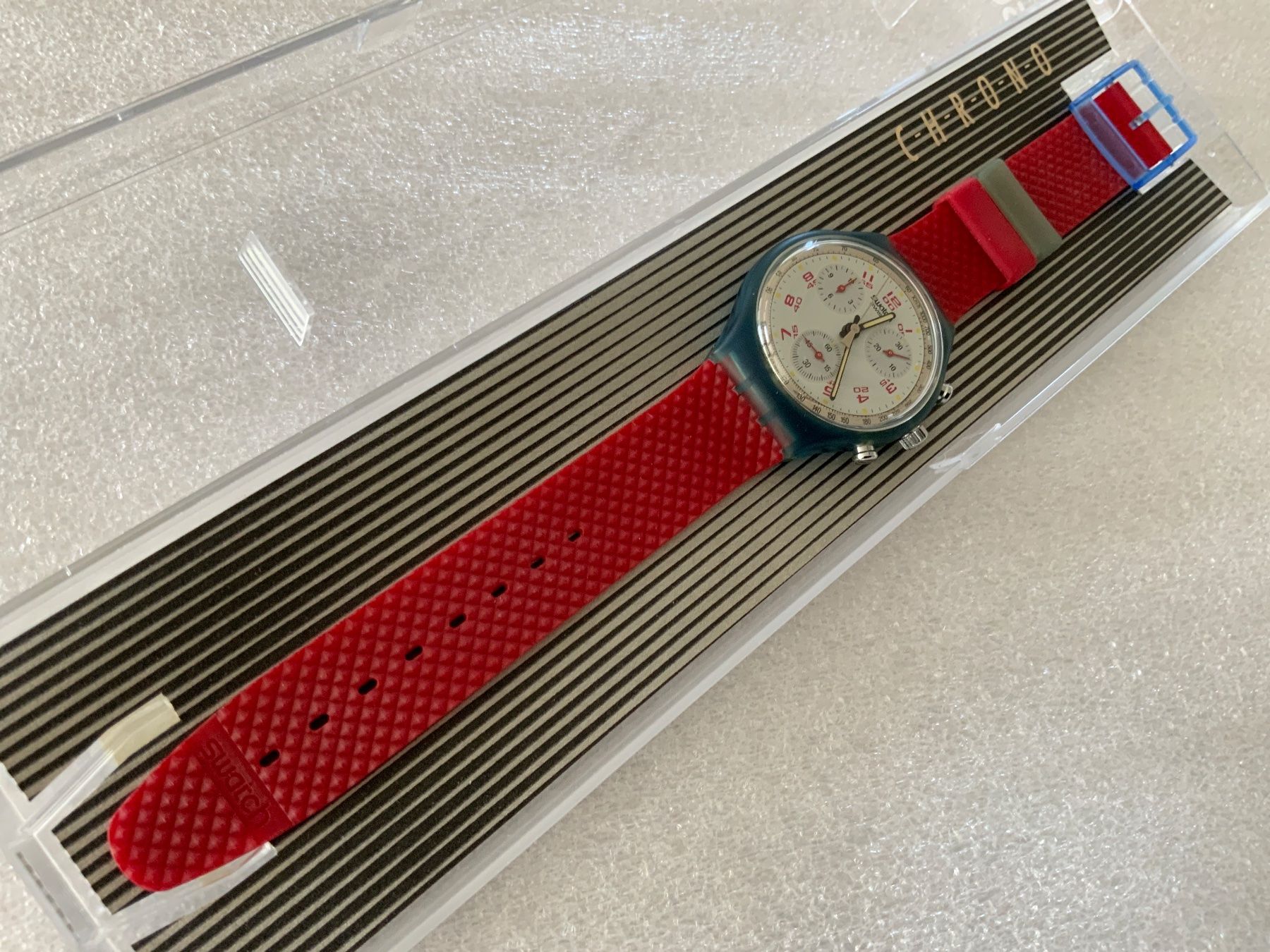 Swatch Orologi: JFK Swatch CHRONO ★ ungetragen - VINTAGE – Nuovo e nell'imballaggio originale da Wettswil venduto da rotonda 1
