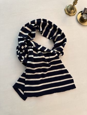 Schal Aqua gestreift dunkelblau weiss