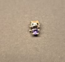 Silber Charm Katze mit Herz Violett +Garantie