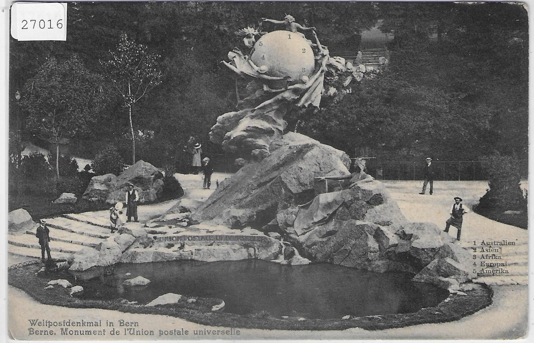 Cartoline postali: Bern - Weltpostverein-Denkmal & Stempel – Usato da Ettingen venduto da Kartenplanet