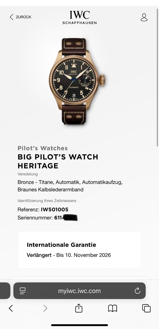 IWC Orologi: IWC Big Pilot Heritage Limited IW501005 Fullset – Usato da Birsfelden venduto da Mynos 1