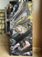Abstraktes Acrylgemälde "Goldstück" 25x59cm Original