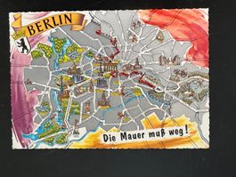 AK Berlin die Mauer muss weg  1966 Super  (G210)