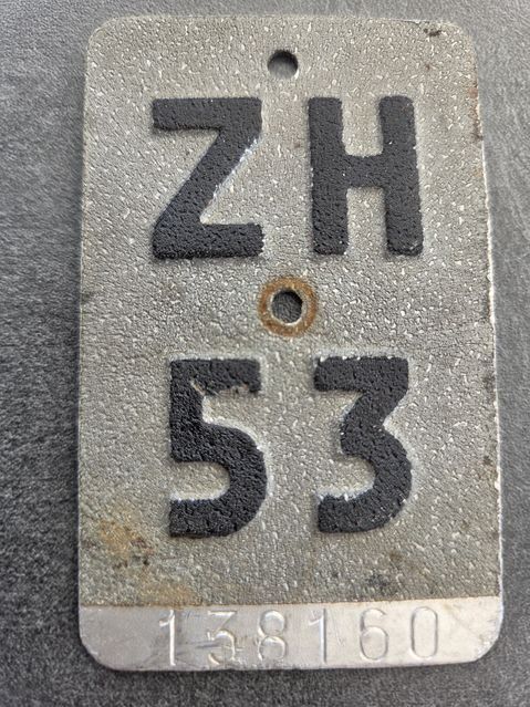 Sachs Insegne: Velonummer ZH 53 plaque Velo – Usato da Schenkon venduto da Uhu007