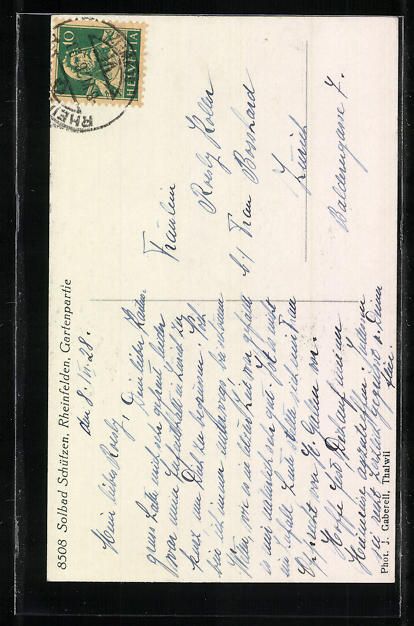Cartoline postali: Rheinfelden, Solbad Schützen, Gartenpar – Usato da Berlin venduto da bartko-reher 1