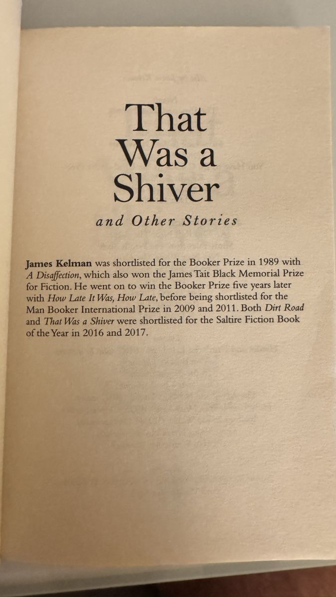 Bücher: That Was a Shiver, James Kelman - anglais – Gebraucht aus Neuchâtel von Elipshop 3