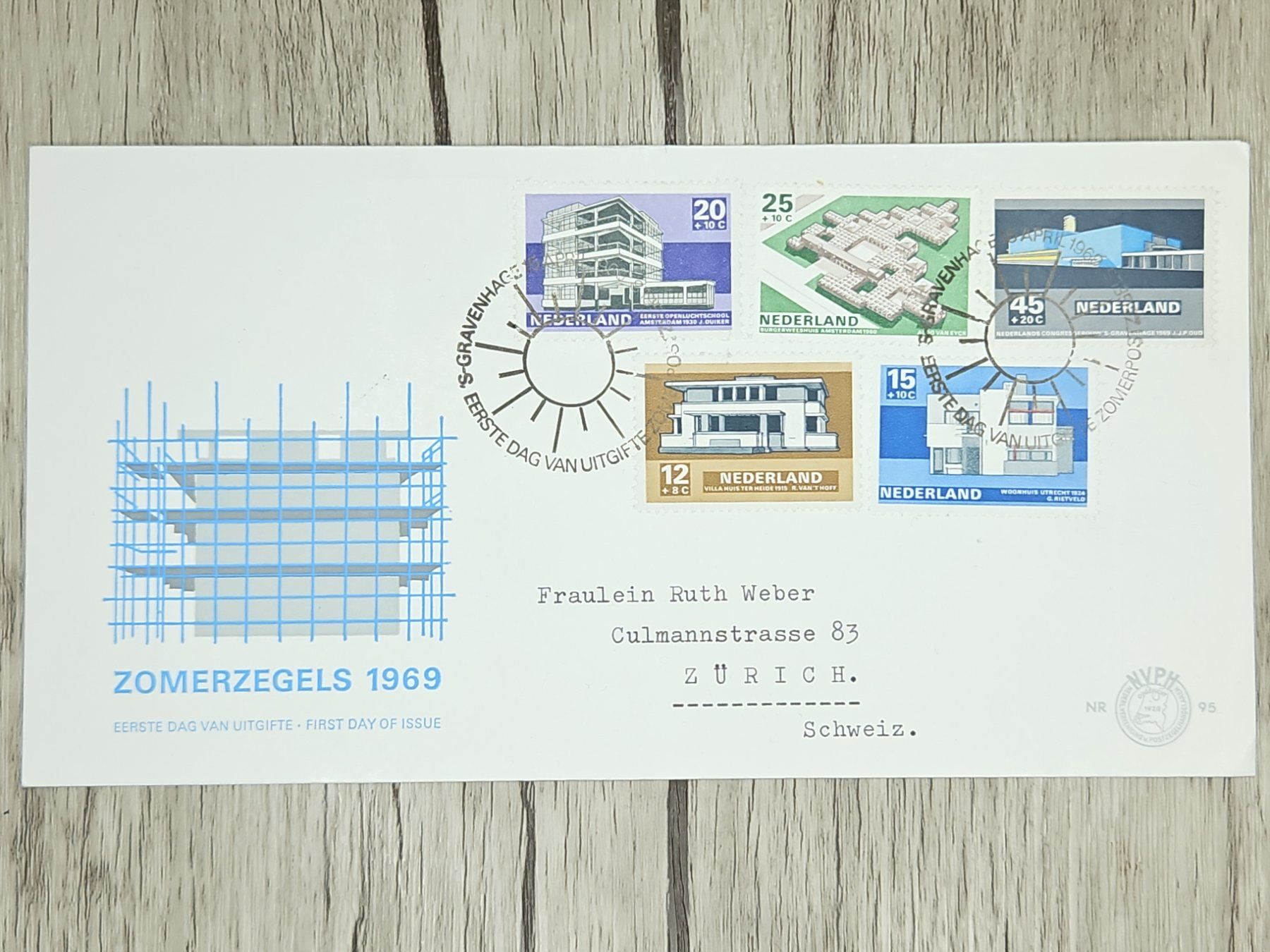 Tutti i francobolli: CL14 Enveloppe + Timbre Pays-Bas 1969 – Usato da Cousset venduto da Patrick_Collections