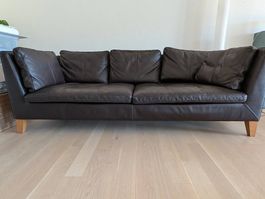 Sofa Leder IKEA Stockholm 3.5 Sitzer dunkelbraun 