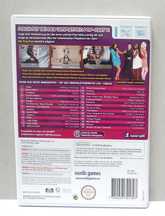 We Sing Pop 30 Sensationelle Hits Pop Party Wii (Gebraucht) in