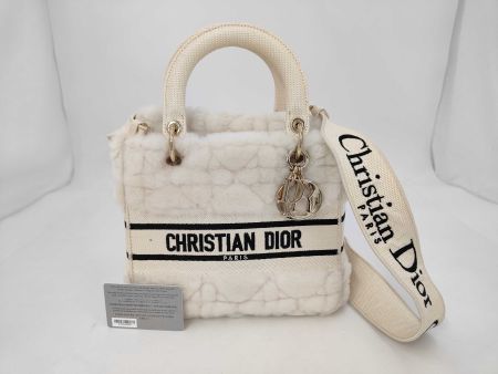 🤍✨ **Christian Dior Lady D-Lite Medium – Shearling in Ecru*